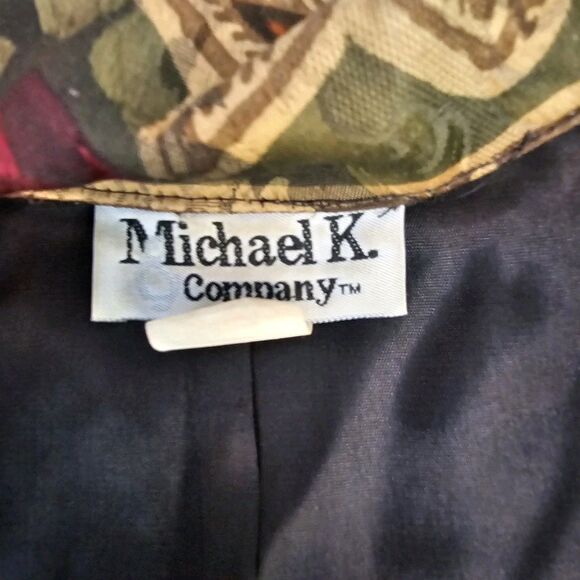 Vintage Rare Michael K Company Blazer Multi Pattern Design Sz Medium Floral S364 - Picture 7 of 9